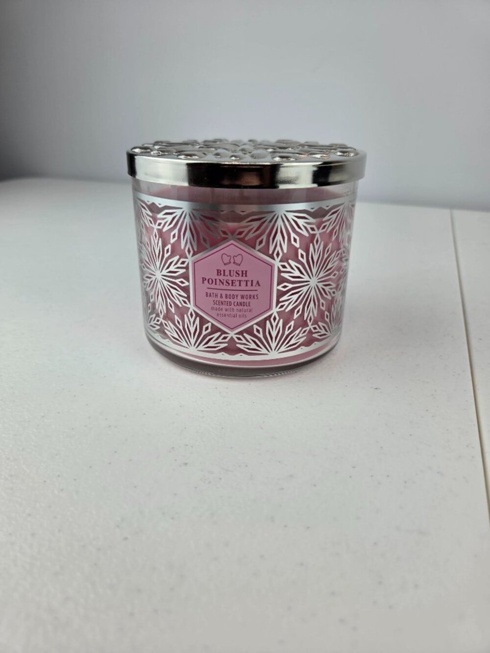 Bath & Body Works Blush Poinsettia 3-Wick Candle 14.5 oz NEW